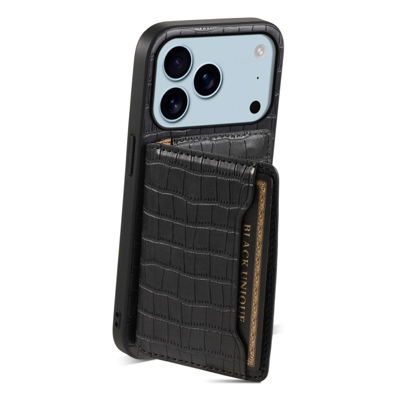 Funda iPhone 17 Pro Funda de tarjeta efecto cocodrilo