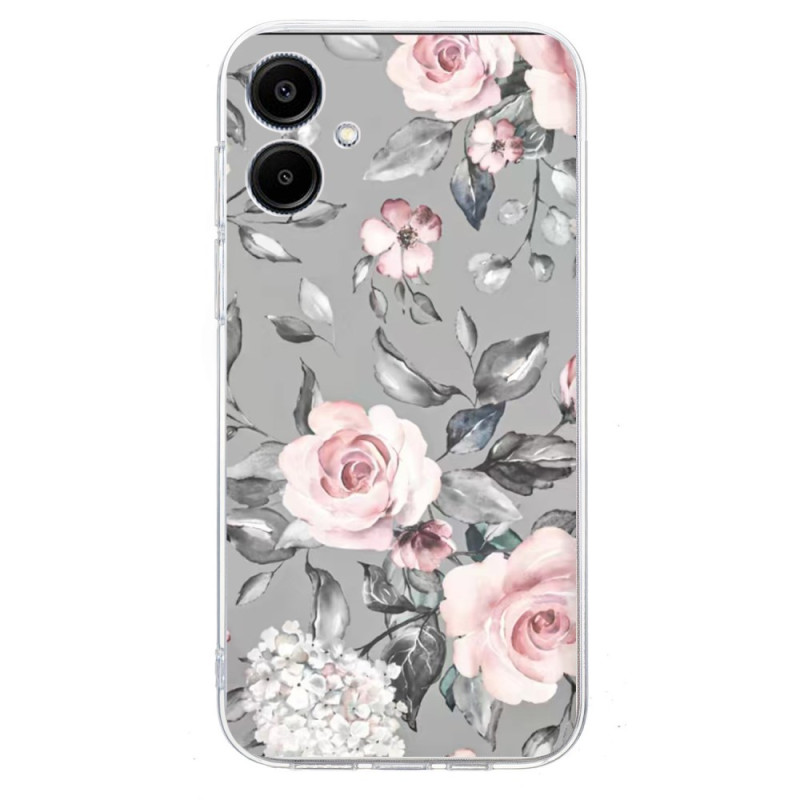 Funda Samsung Galaxy A07 Diseño floral sobre fondo gris