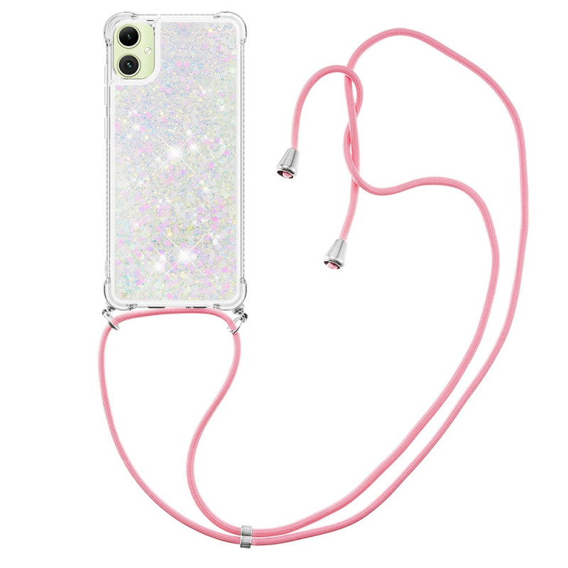 Samsung Galaxy A07 Funda de cordón con purpurina