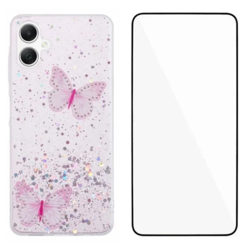 Samsung Galaxy A07 Funda de purpurina con protector de pantalla