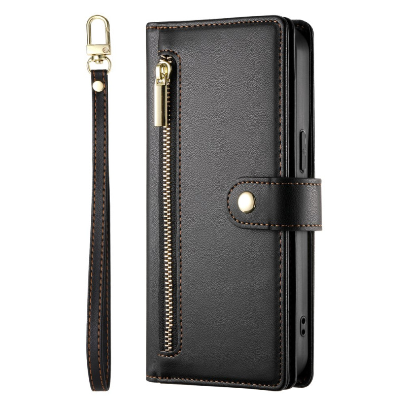 Housse Samsung Galaxy A17 5G Portefeuille avec Poche Zippée et Sangles