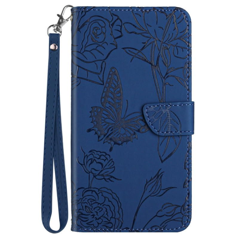 Funda con estampado de mariposa para Samsung Galaxy A17 5G Strap