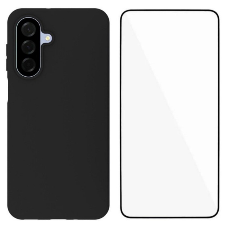 Funda de silicona Samsung Galaxy A17 5G con protector de pantalla de cristal templado