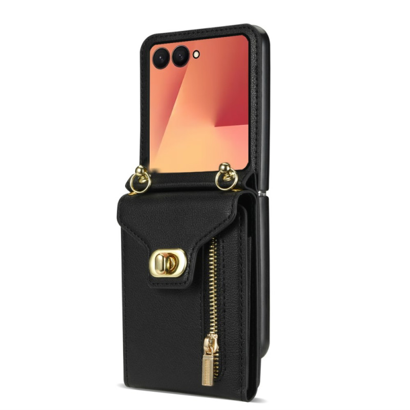 Funda Samsung Galaxy Z Flip 7 Cartera con cremallera y bandolera