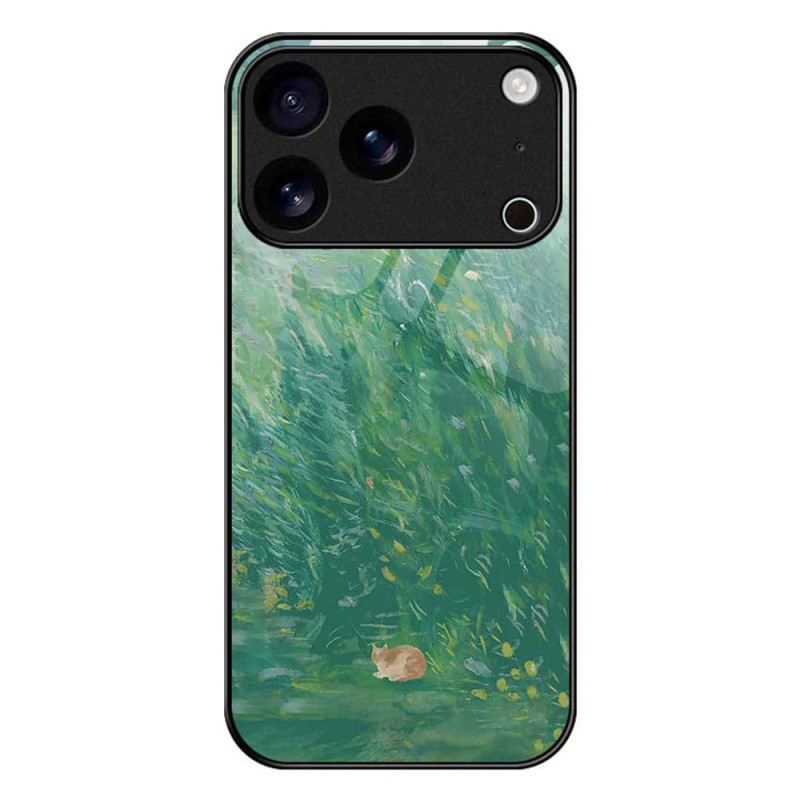Funda iPhone 17 Pro Max Cristal Templado Pintura Gato