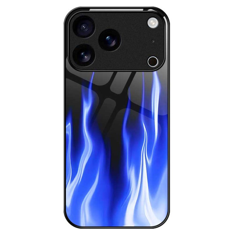 Funda iPhone 17 Pro Max Vidrio Templado Azul Llamas