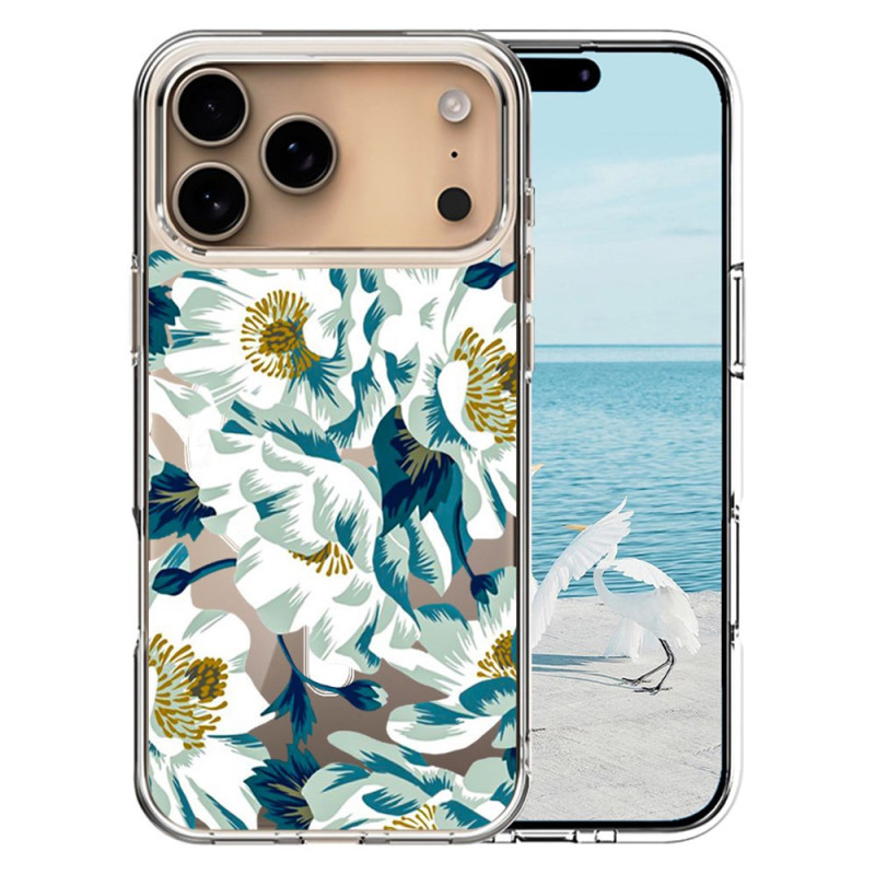 Funda Compatible iPhone 17 Pro Max MagSafe Flores Blancas