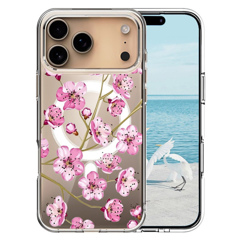 Funda compatible iPhone 17 Pro Max MagSafe Pink Flowers