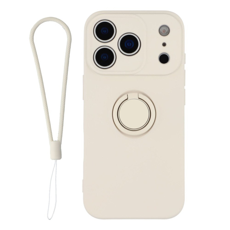 Funda de silicona para iPhone 17 Pro Max con anillo de soporte y colgante
