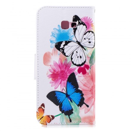 Funda Samsung Galaxy J4 Plus Pintada Mariposas y Flores