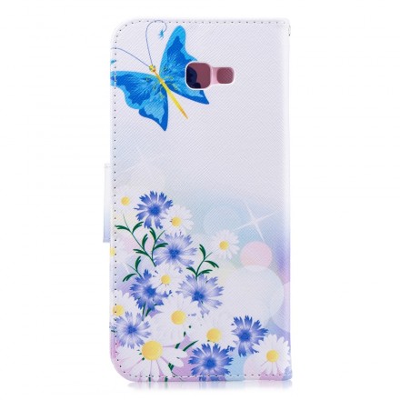 Funda Samsung Galaxy J4 Plus Pintada Mariposas y Flores Funda Samsung Galaxy J4 Plus Pintada Mariposas y Flores