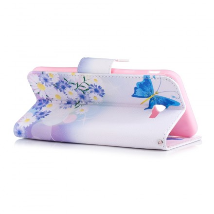 Funda Samsung Galaxy J4 Plus Pintada Mariposas y Flores Funda Samsung Galaxy J4 Plus Pintada Mariposas y Flores