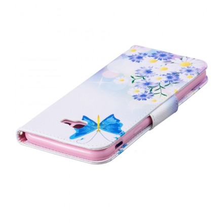 Funda Samsung Galaxy J4 Plus Pintada Mariposas y Flores Funda Samsung Galaxy J4 Plus Pintada Mariposas y Flores