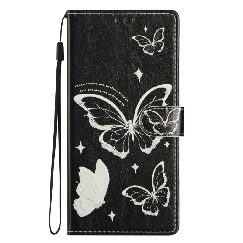 Xiaomi 15T Caso Negro y Blanco Mariposas