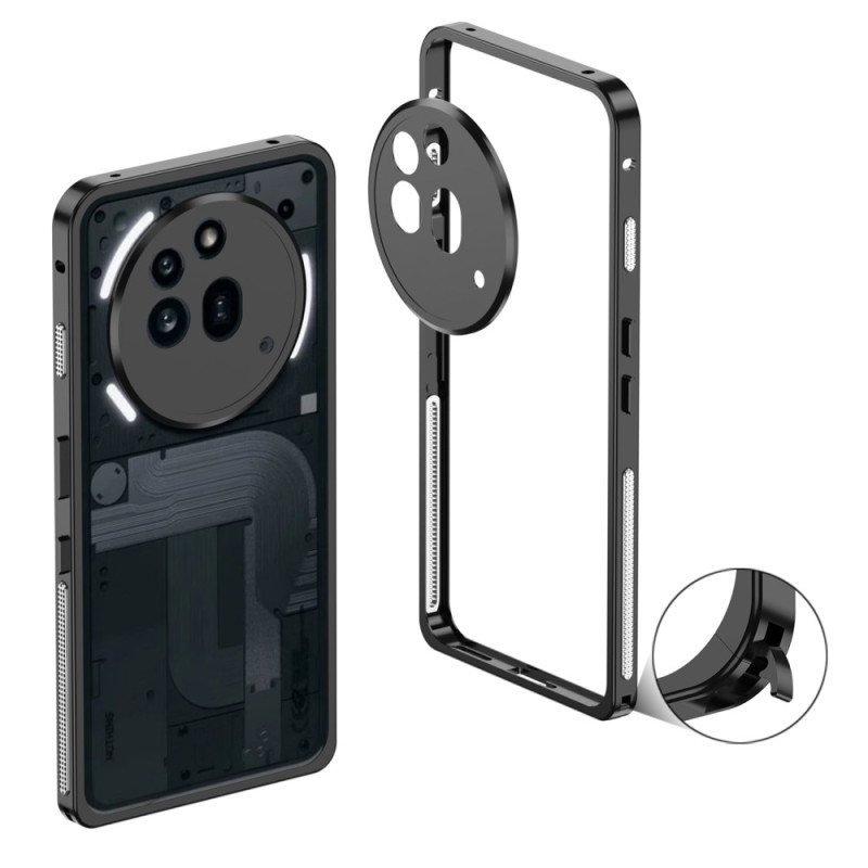 Funda para teléfono Nothing (3a) Pro con marco metálico y protector de lente