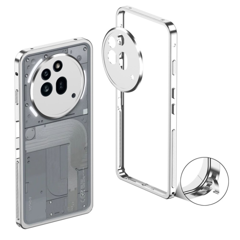 Funda para teléfono Nothing (3a) Pro con marco metálico y protector de lente