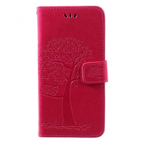 Funda Huawei Y7 2019 Árbol y búhos con colgante