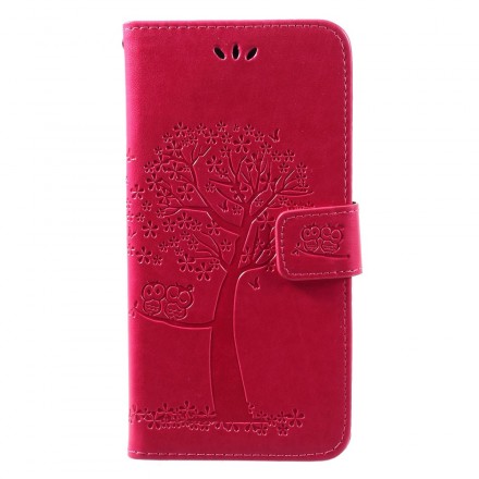 Funda Huawei Y7 2019 Árbol y búhos con colgante