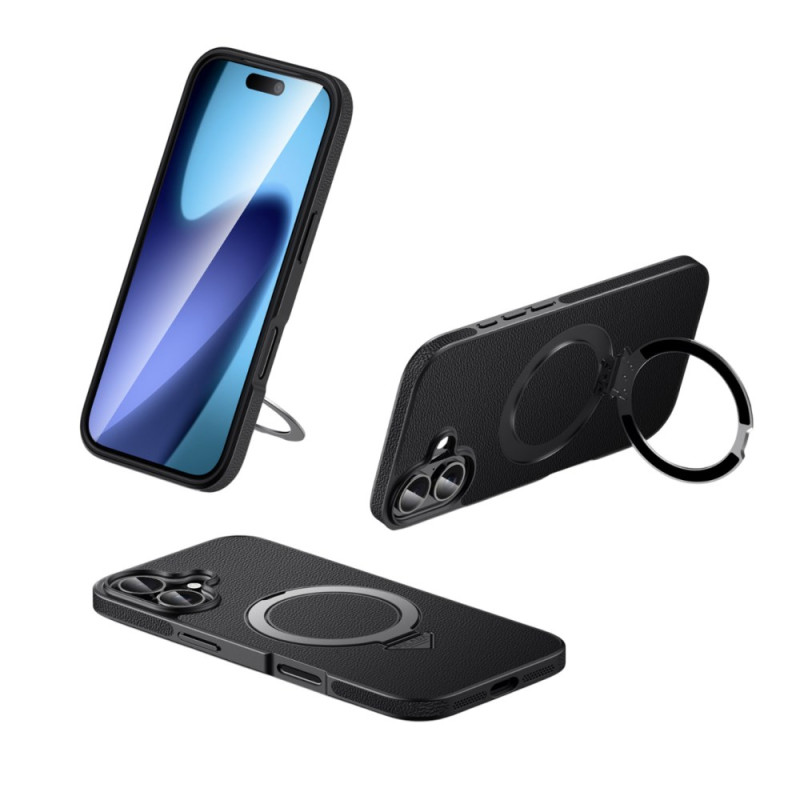Funda de piel compatible con MagSafe para iPhone 17 con soporte