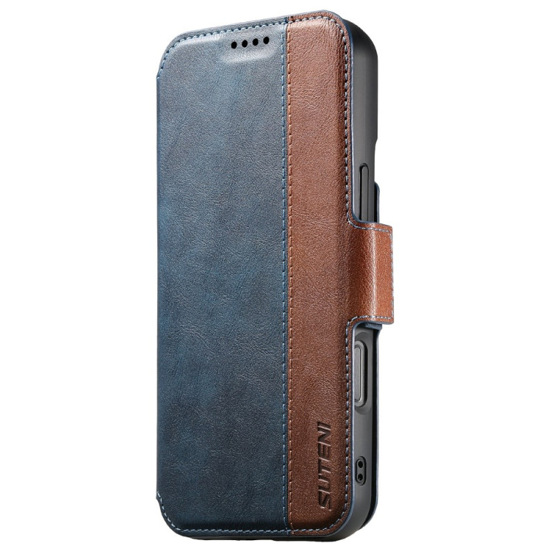 Funda iPhone 17 Magnética Piel Texturizada Bicolor