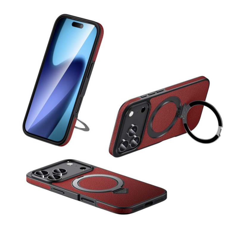 Funda de piel compatible con MagSafe para iPhone 17 Pro con soporte integrado