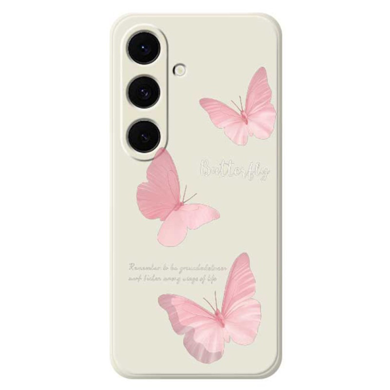 Funda de silicona Samsung Galaxy S25 FE Mariposas rosa