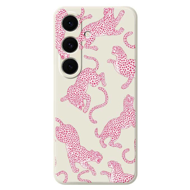 Funda de silicona Samsung Galaxy S25 FE rosa leopardo