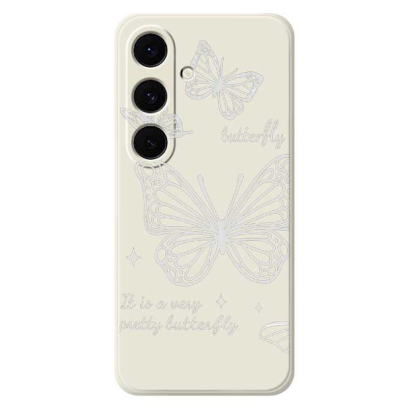 Samsung Galaxy S25 FE Funda de silicona Butterfly Blanca