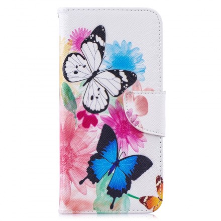 Funda Xiaomi Redmi Note 7 pintada con mariposas y flores