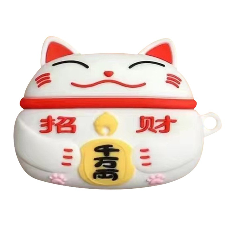 Samsung Galaxy Buds FE Funda Lucky Cat Blanco