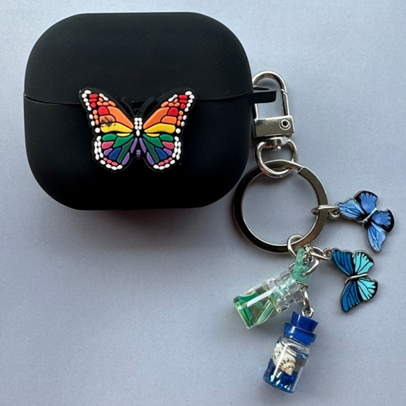 Funda Samsung Galaxy Buds3 Pro / Buds3 Mariposa de colores con colgante