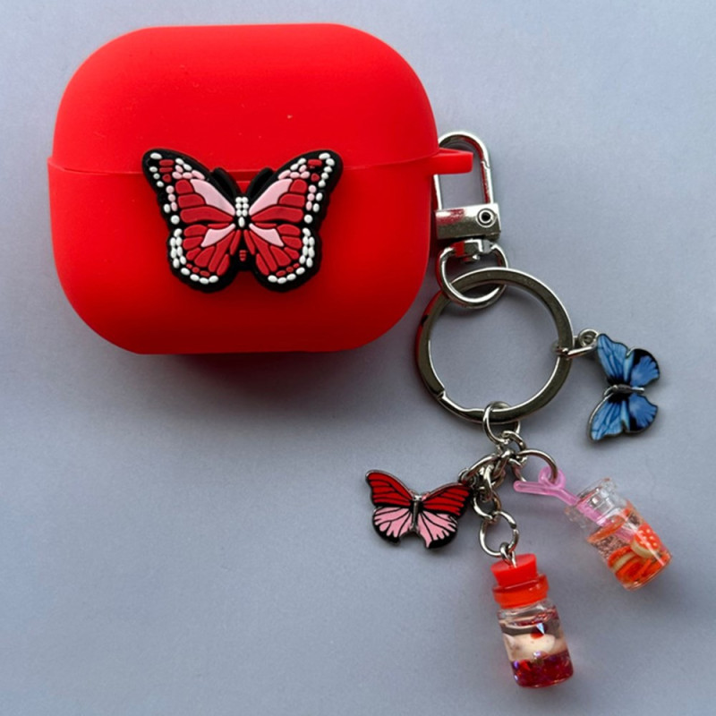 Funda de mariposa roja con colgante para Samsung Galaxy Buds3 Pro / Buds3