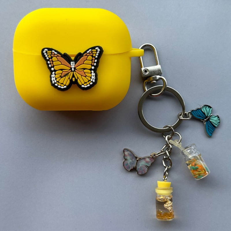 Funda de mariposa amarilla con colgante para Samsung Galaxy Buds3 Pro / Buds3