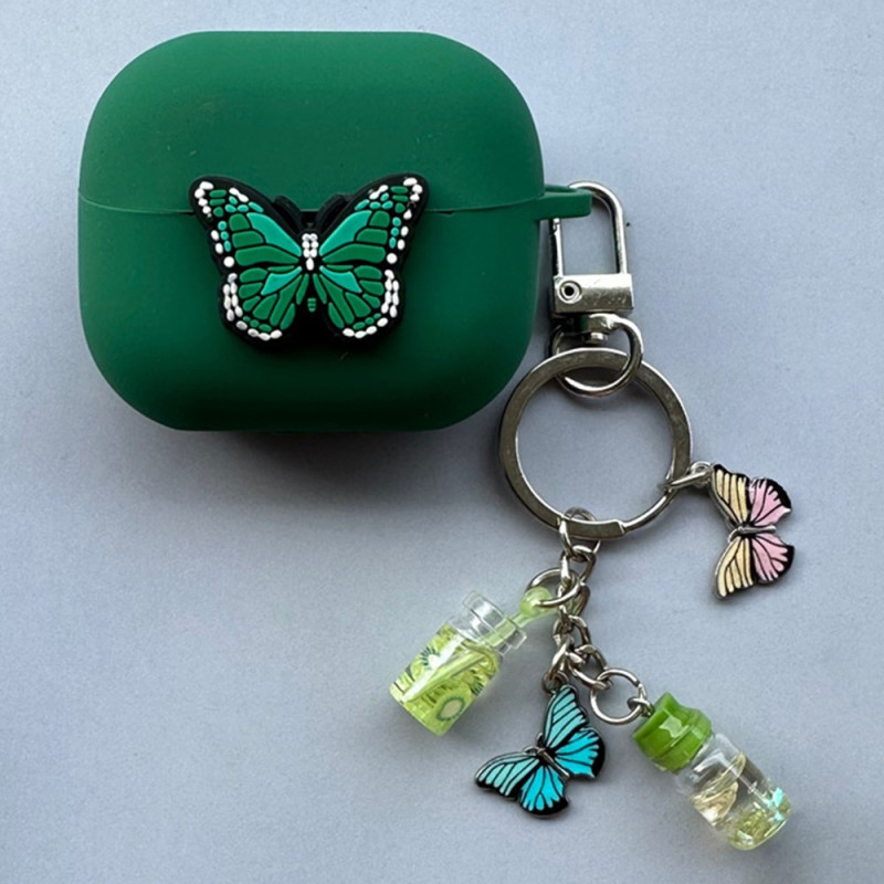Samsung Galaxy Buds3 Pro / Buds3 Funda Mariposa Verde con Colgante