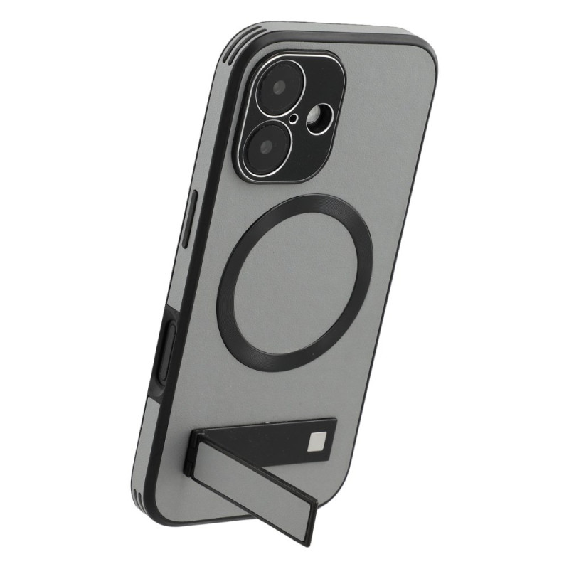 Funda de piel estilo MagSafe con soporte para iPhone 16