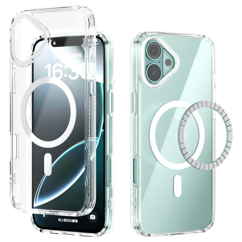 Funda iPhone 16 Plus MagSafe Bordes de colores transparentes