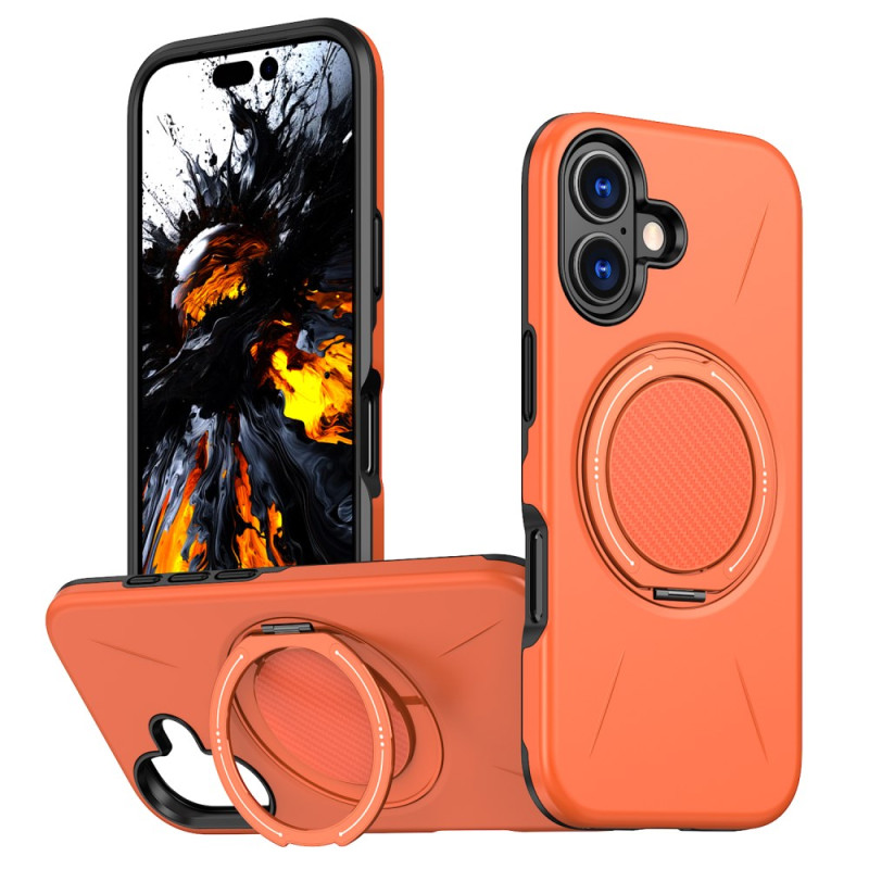 Funda MagSafe para iPhone 16 Plus con soporte giratorio de efecto metálico