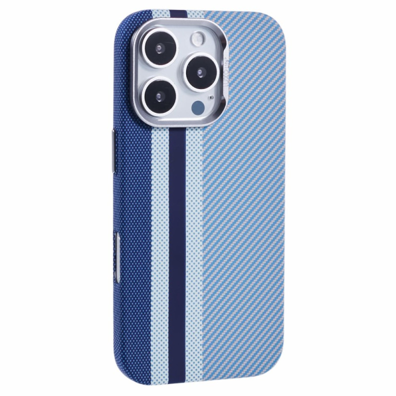 Funda MagSafe para iPhone 16 Pro Max con textura de fibra de carbono coloreada
