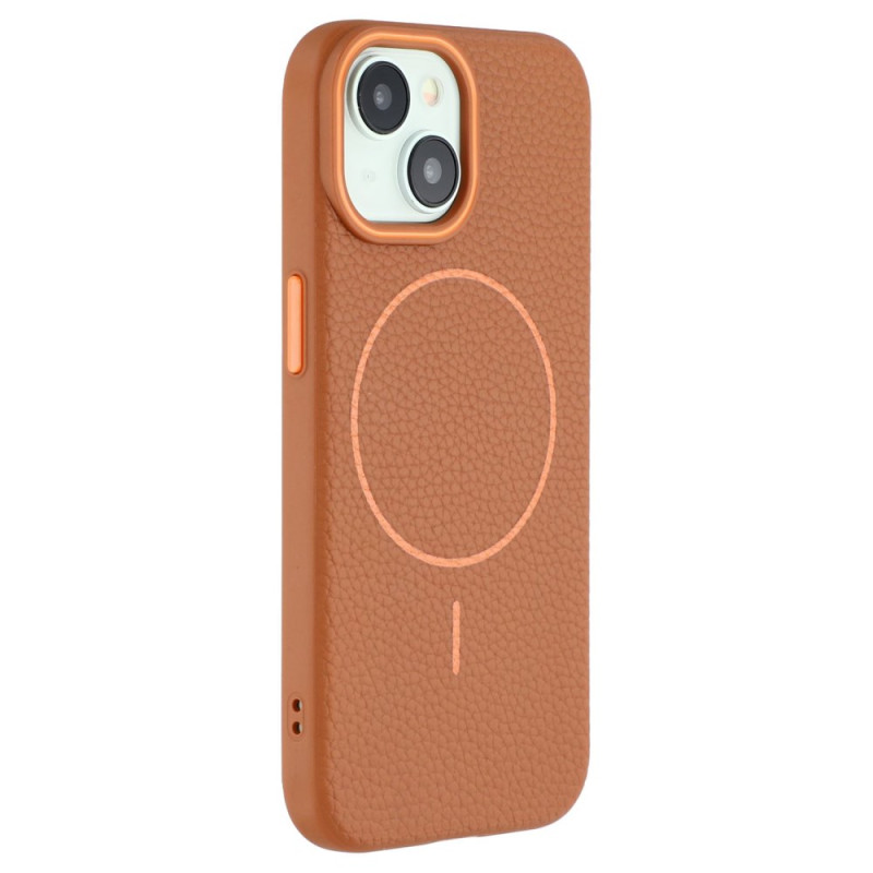 Funda iPhone 15 MagSafe Efecto Cuero Litchi