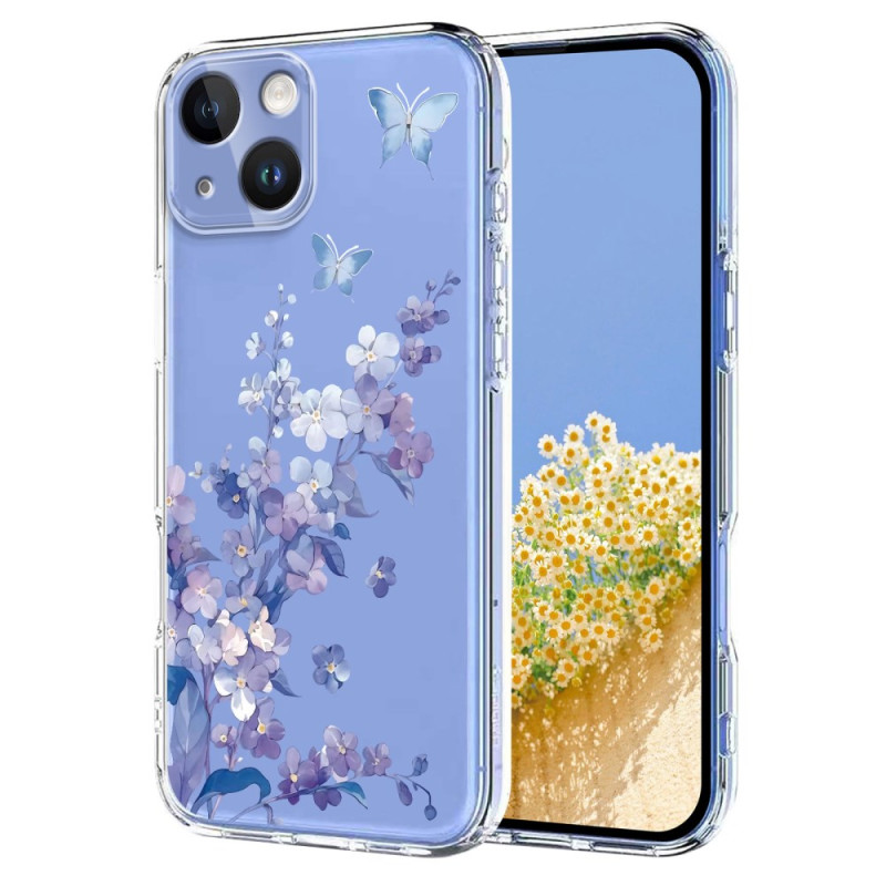 Funda iPhone 15 Transparente Fleurettes