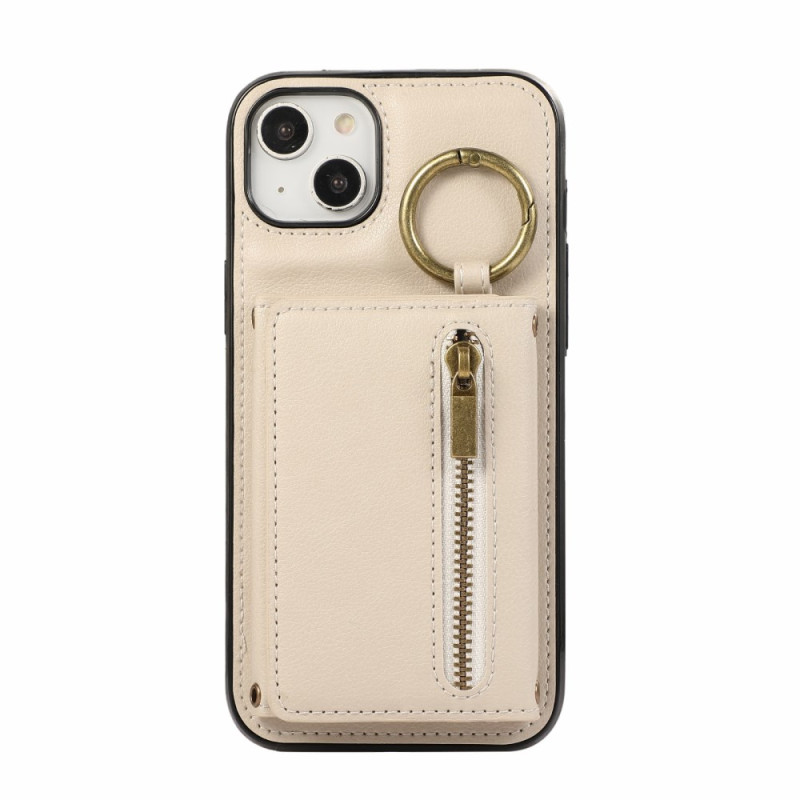 Funda iPhone 15 Cartera con cremallera y colgante
