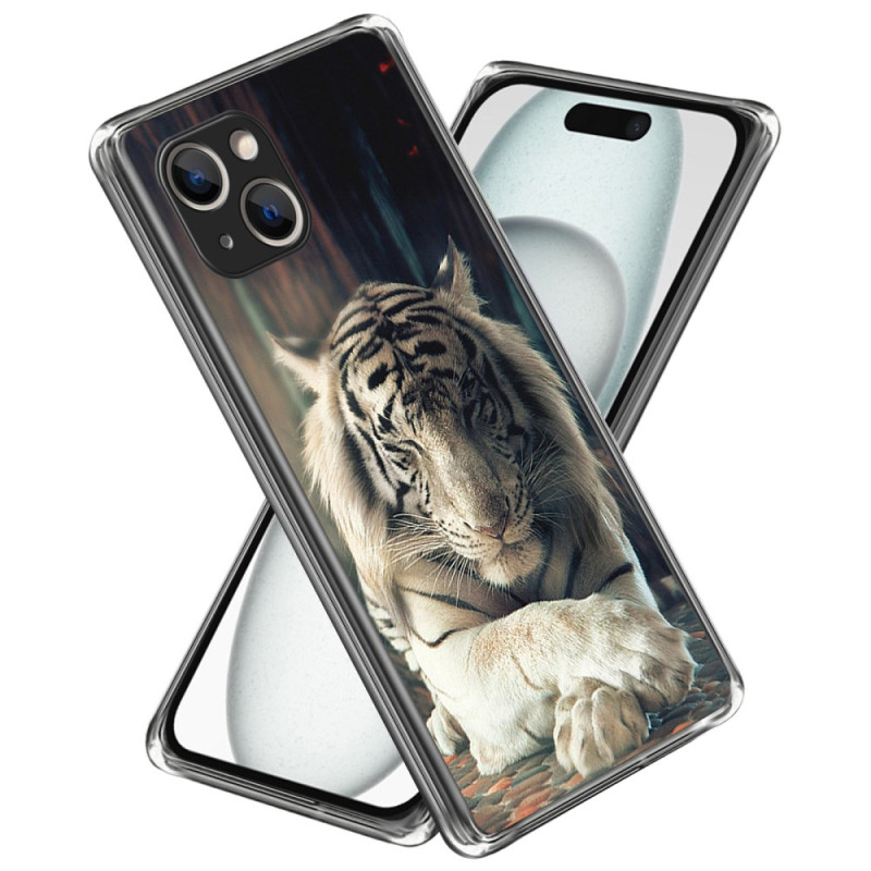 Funda iPhone 15 Tiger Blanca