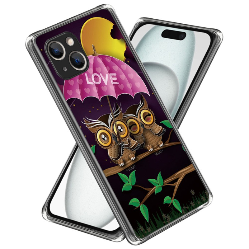 Funda iPhone 15 Pareja de Búhos
