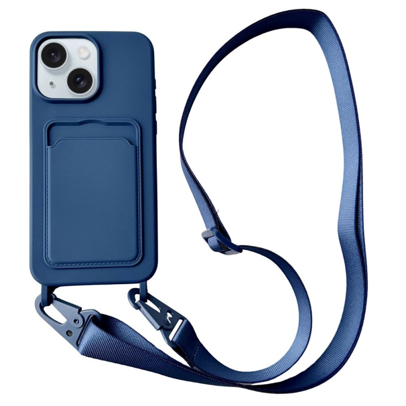 Funda con cordón iPhone 15 Silicone Card Funda
 Liquid