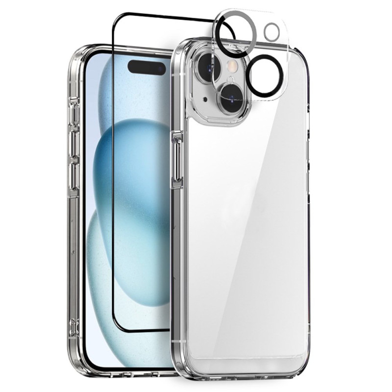 Kit de protección 3 en 1 para iPhone 15 (fundas
, protector de pantalla y protector de lente)