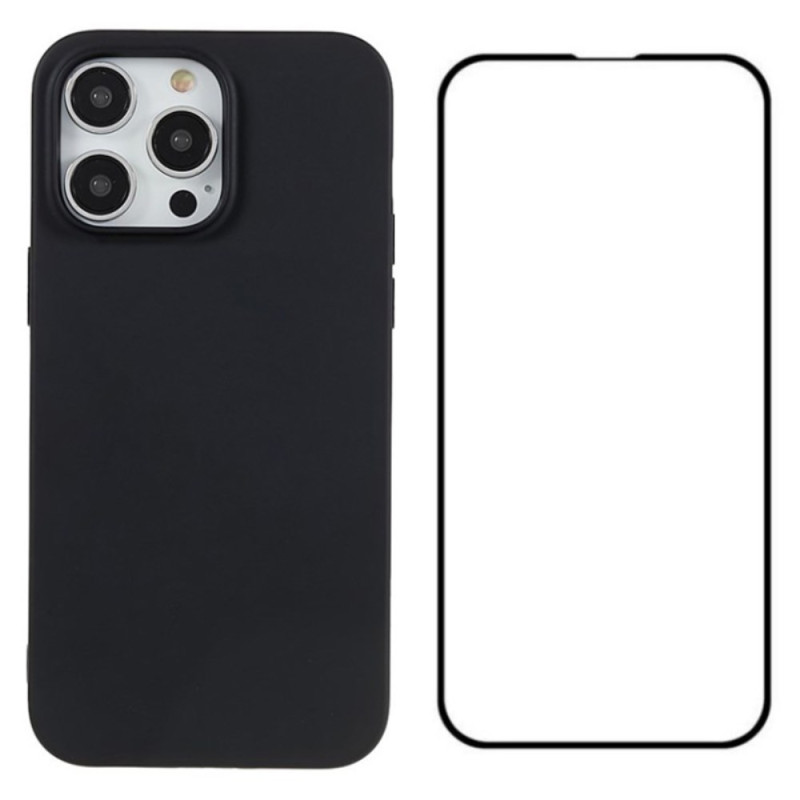 Funda de silicona con protector de pantalla para iPhone 15 Pro
