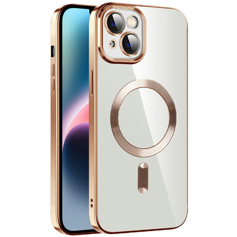 Funda iPhone 15 Plus Diseño Bordes Efecto Metal Transparente