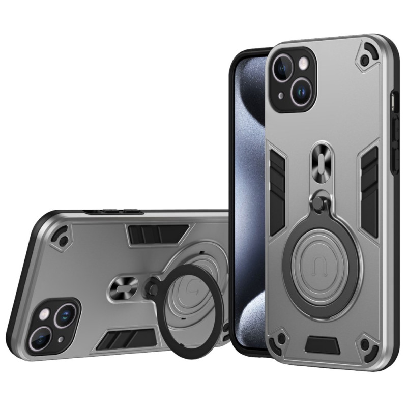 Funda robusta para iPhone 15 Plus con soporte giratorio