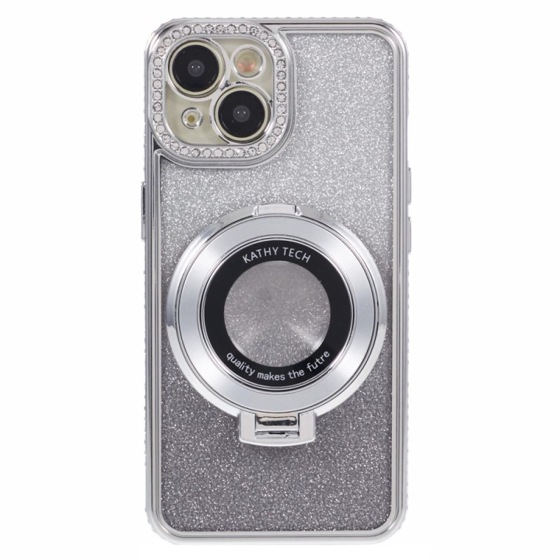 Funda brillante con soporte para iPhone 15 Plus