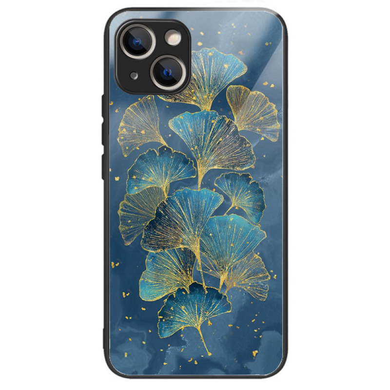 Funda iPhone 15 Plus Cristal Templado Hojas de Ginkgo